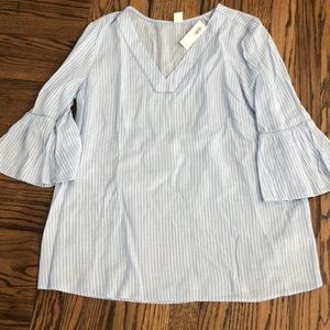 Tunic style shirt with bell sleeves